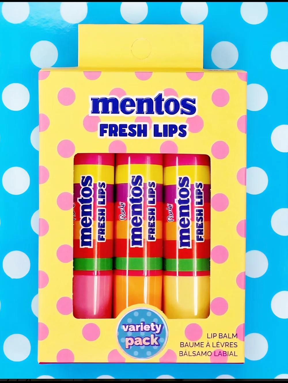 Rude x Mentos Fresh Lips Variety Pack + Citrus Candy Roll Lip Balm Set NIB